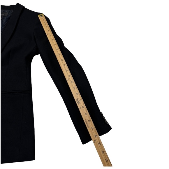 J.CREW Parke Blazer G7726 One Button Jacket Shawl Collar Dot Lined Black Size 4 - Picture 12 of 13